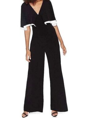 Halston Heritage Black Jumpsuit with White Trim